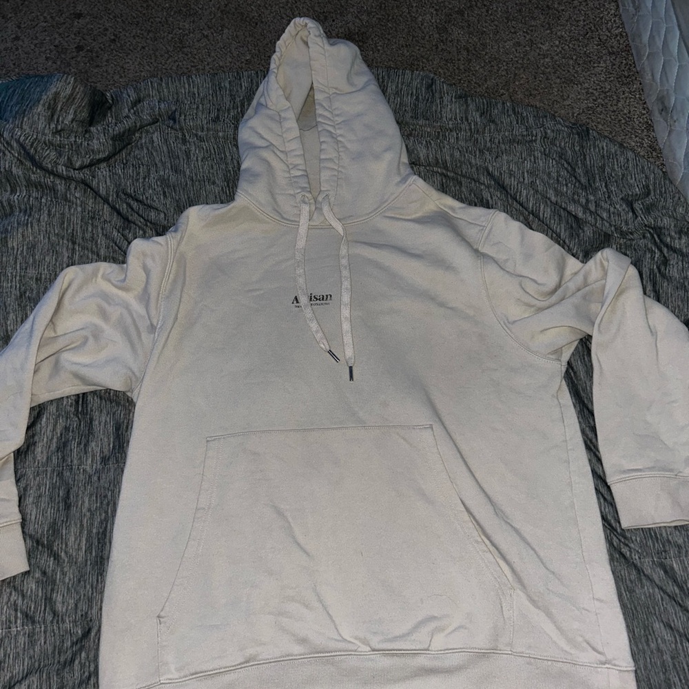 H&M Cream Sweater with Hood and Relaxed Fit